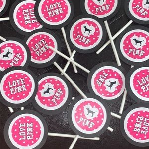 PINK CupCake Toppers with stick